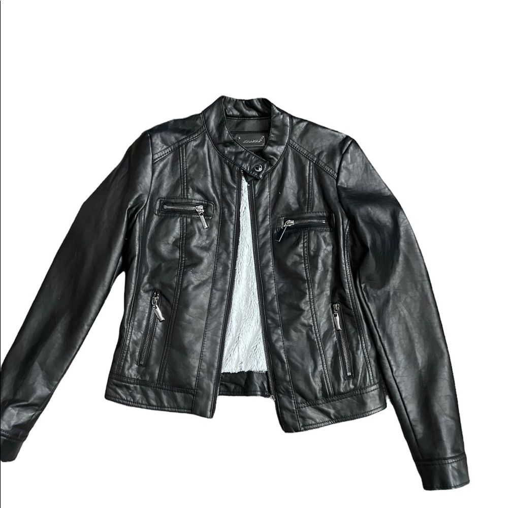 Black leather jacket